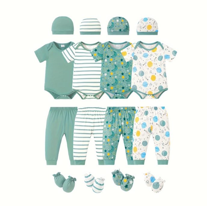 4 Sets Newborn Solid Color & Starry Sky & Stripe & Space Set