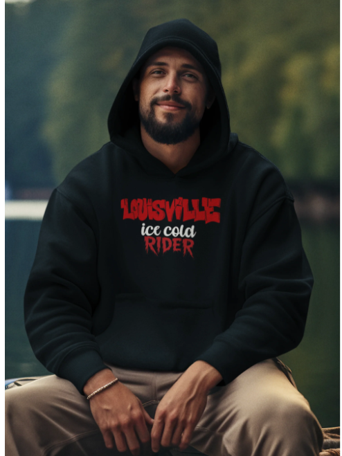 Louisville Ky Black Hoodie Classic Streetwear 100% Cotton