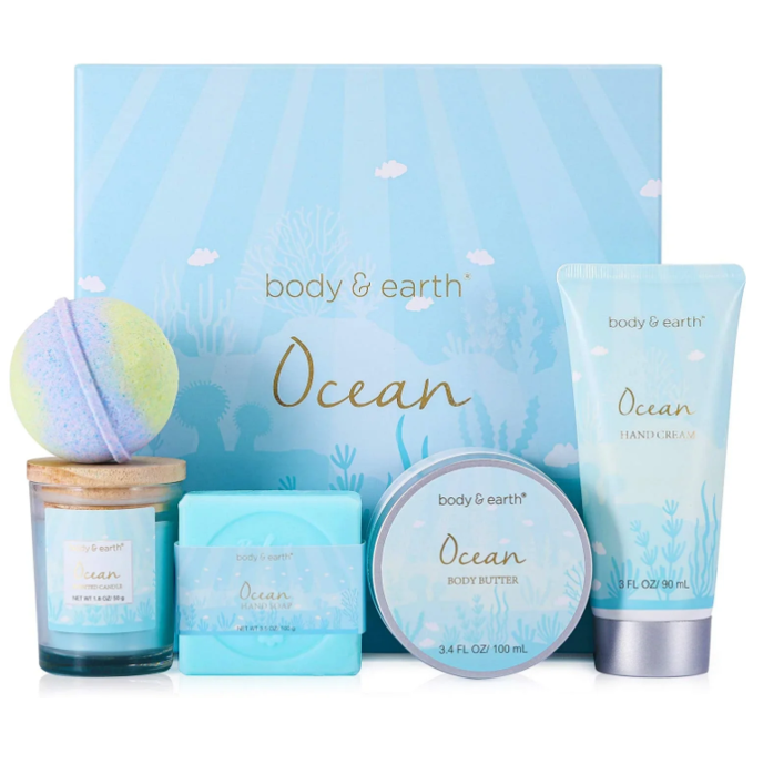 5 Pcs Ocean Spa Holiday Gift Basket for Her