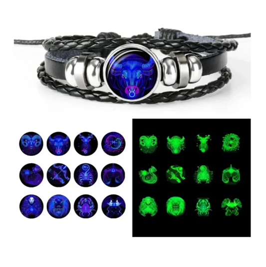 12 Constellation Zodiac Sign Charm Bracelets for Men & Women