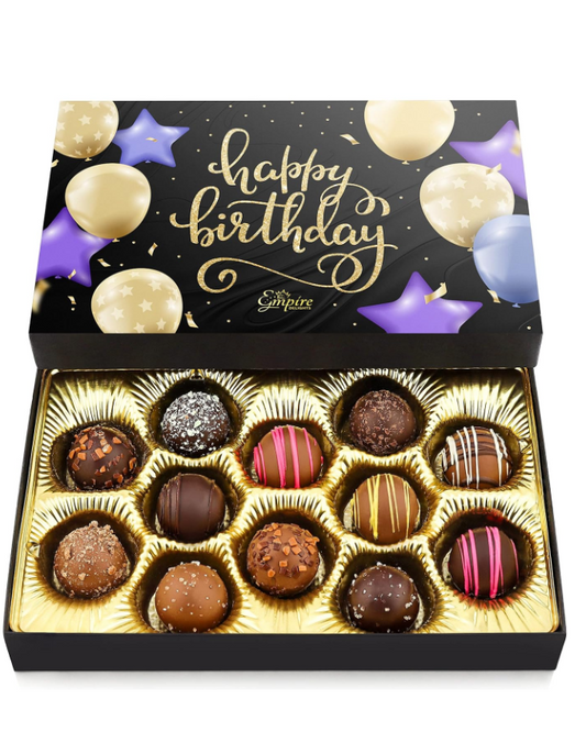 Birthday Chocolates Gifts: 12 Gourmet Truffles 6 oz