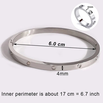 Luxury Bijoux Pulseira Feminina Bangle Ring Set Stainless Steel Jewelry Fit Lover Female Crystal Bracelets Rings Fashion Women