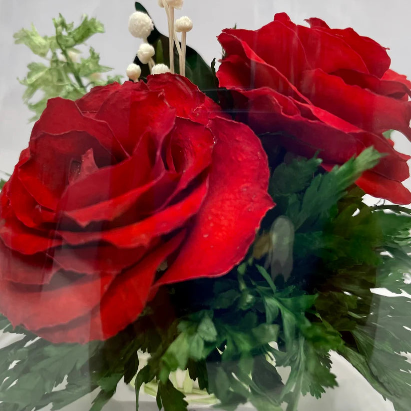 Classic Red Roses in a Tapered Glass Vase: Beauty & Style