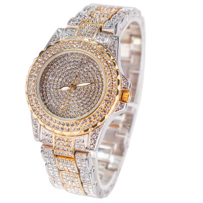 Crystal Rhinestone Diamond Stainless Steel Wristwatch