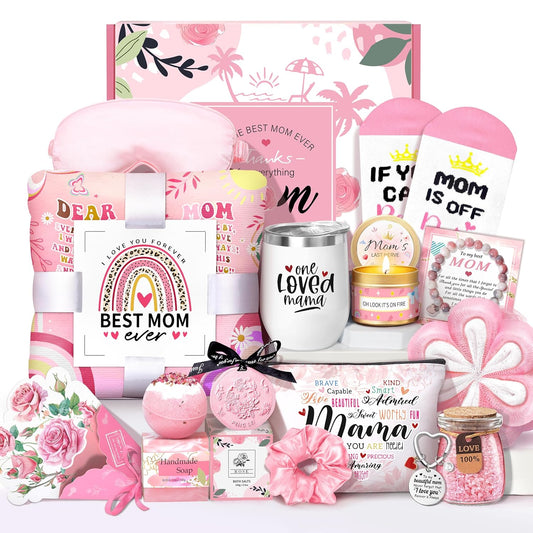 Mother's Day Baskets Gifts for Mom: 16 Pcs Luxury Self-Care