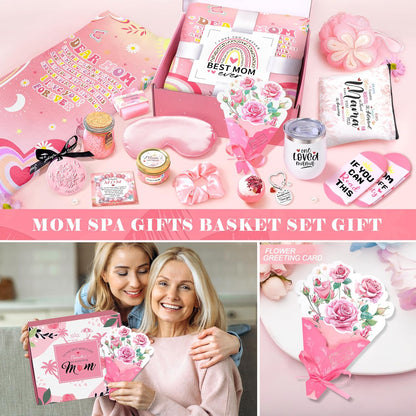 Mother's Day Baskets Gifts for Mom: 16 Pcs Luxury Self-Care
