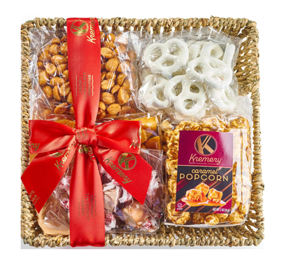 Valentines Chocolate Covered Pretzels & Caramel Popcorn Gift