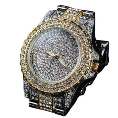 Crystal Rhinestone Diamond Stainless Steel Wristwatch