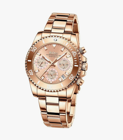 Women Elegant Chronograph Rotatable Bezel Watch