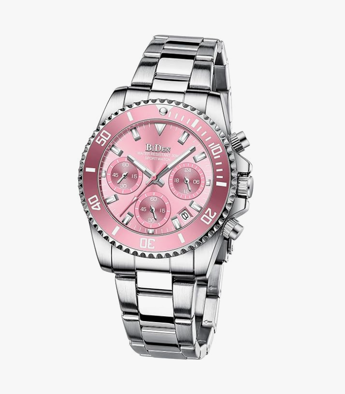 Women Elegant Chronograph Rotatable Bezel Watch